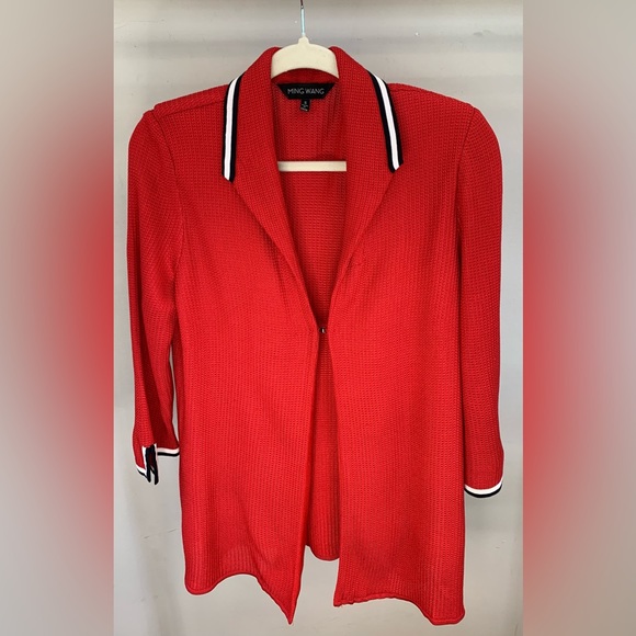 Ming Wang Knit contrast Jacket - Picture 4 of 11